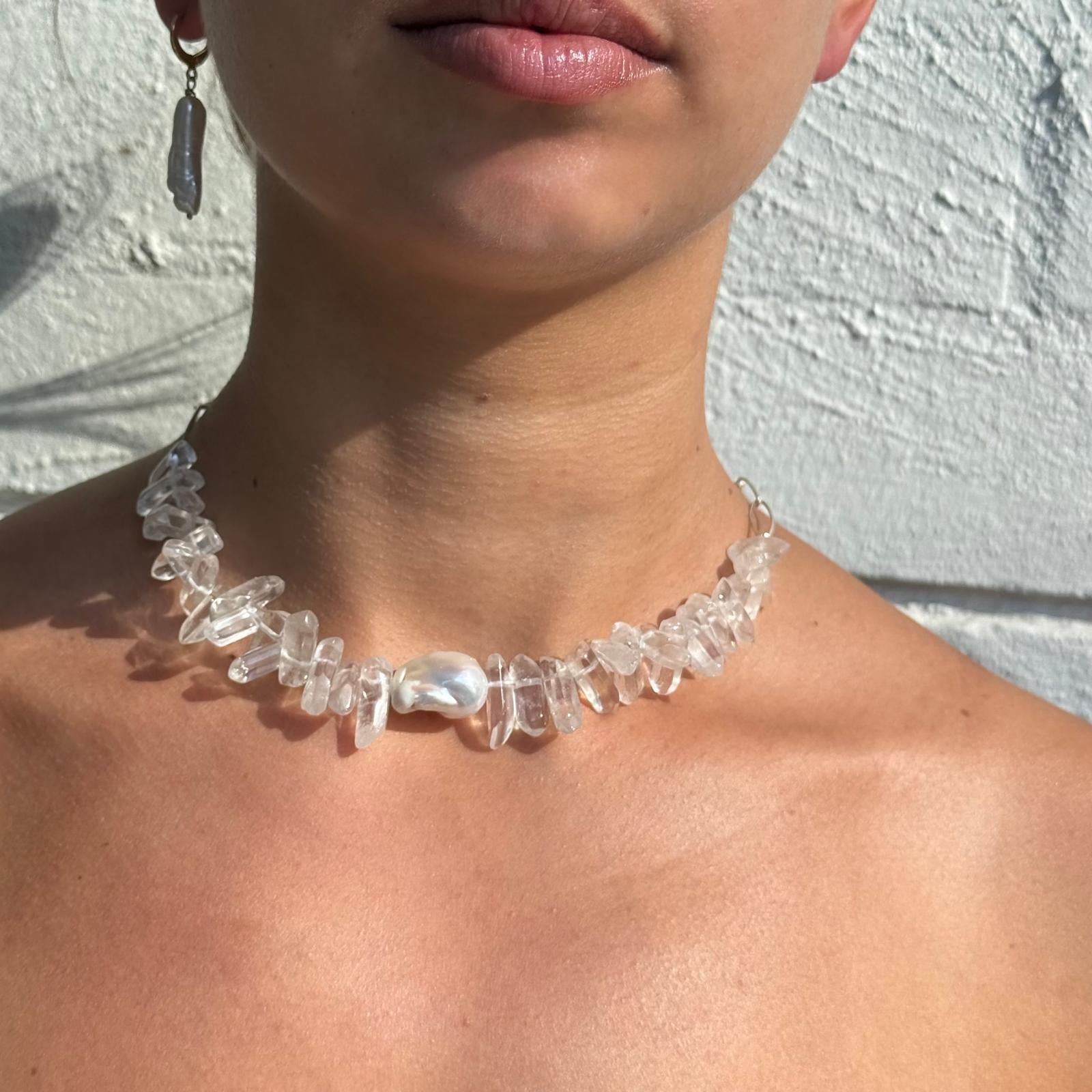 Baroque Pearl and stone - One of a kind necklaces