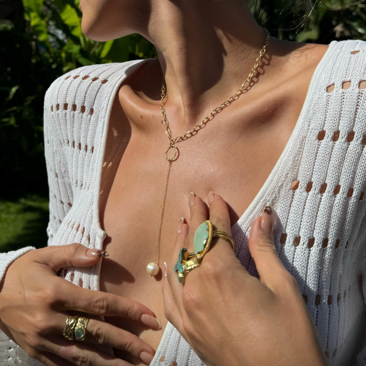 Gold Pearl drop Necklace