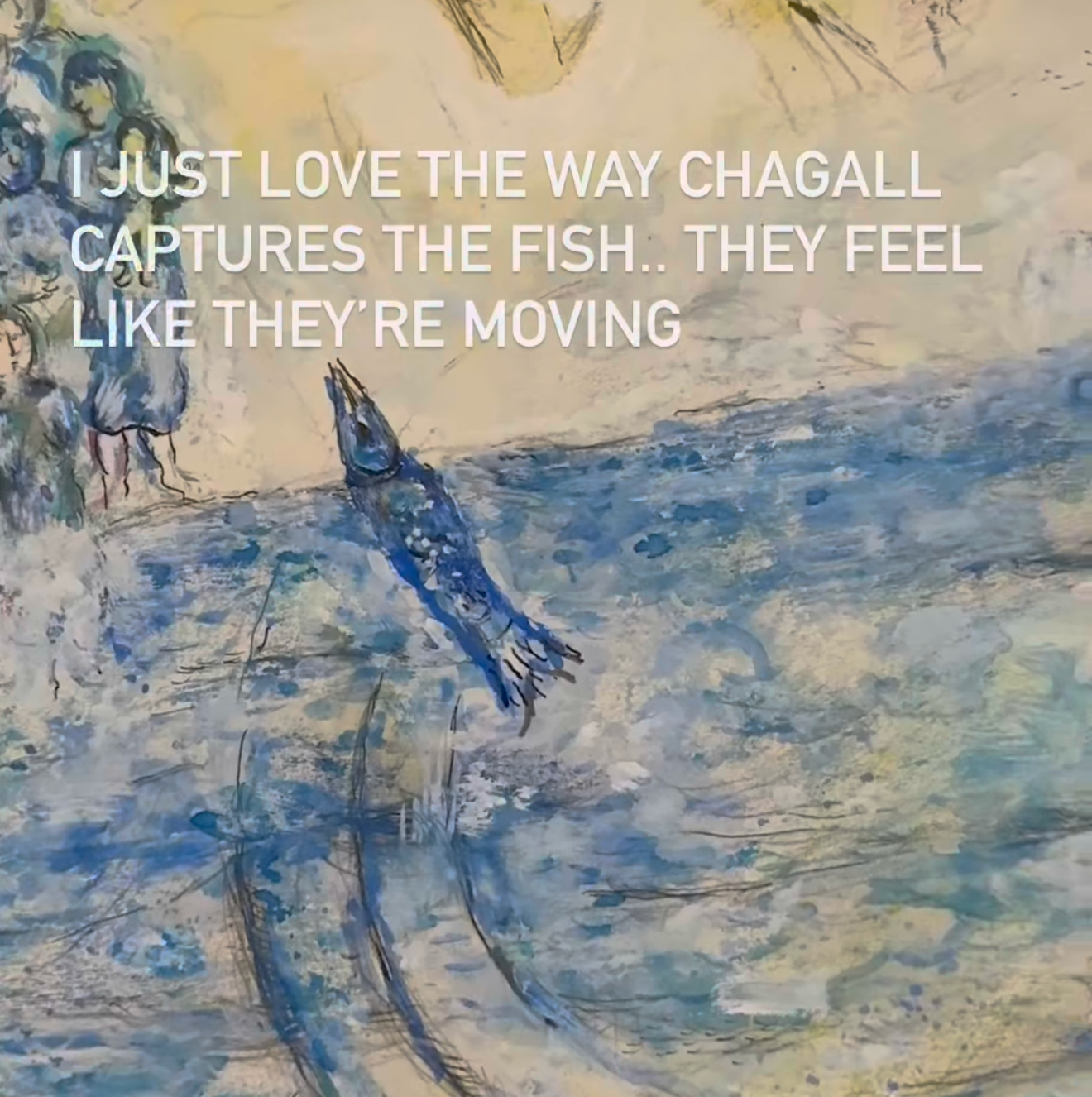 Chagall Fish - Lapis Lazuli and Aquamarine Necklace.