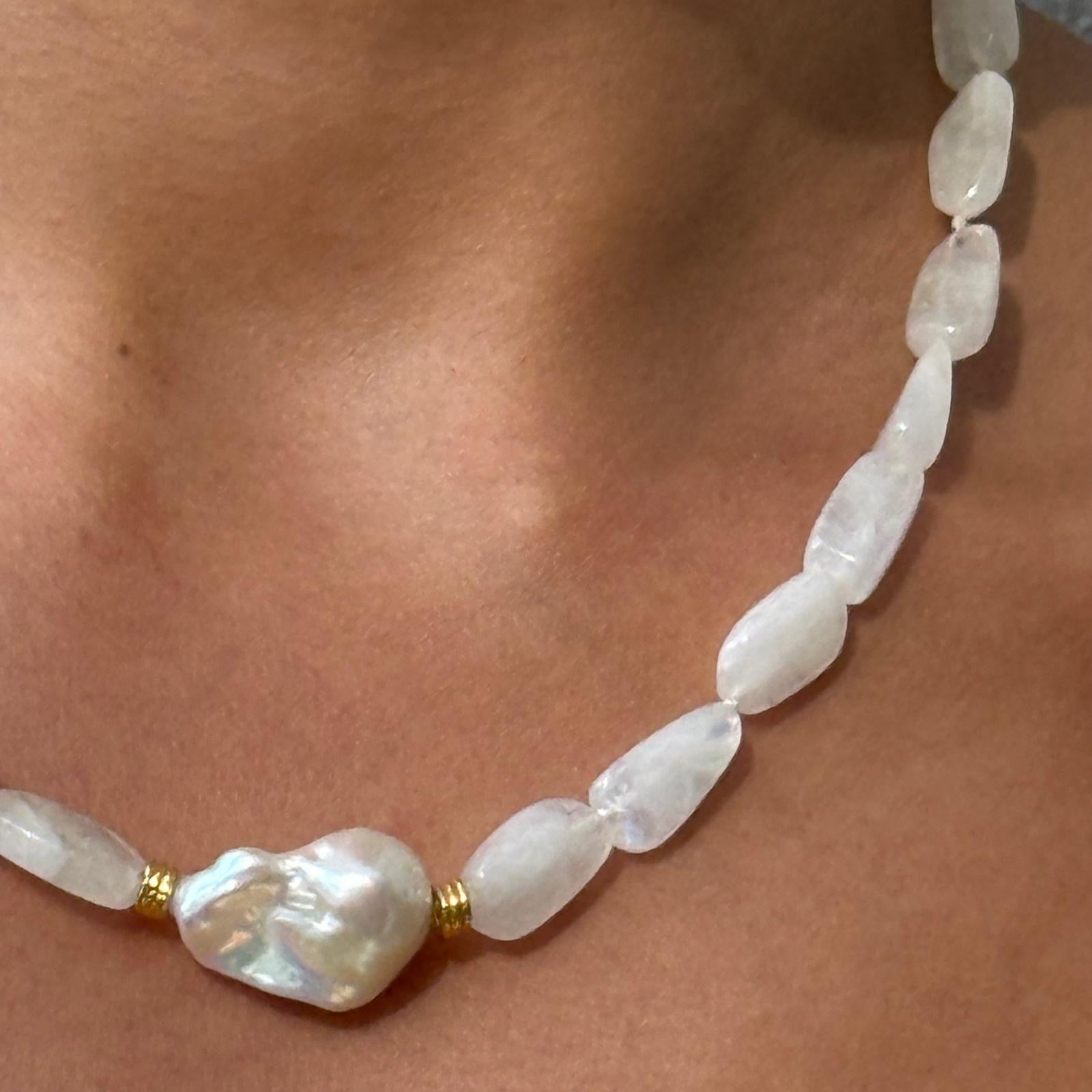 Baroque Pearl and stone - One of a kind necklaces
