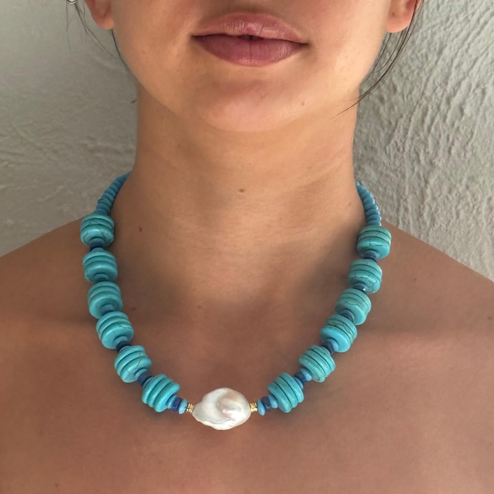 Baroque Pearl and stone - One of a kind necklaces