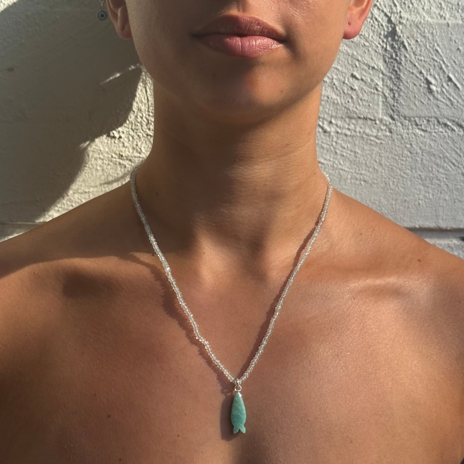 Gemstone Fish - Hook, Line and Sinker combo Necklace