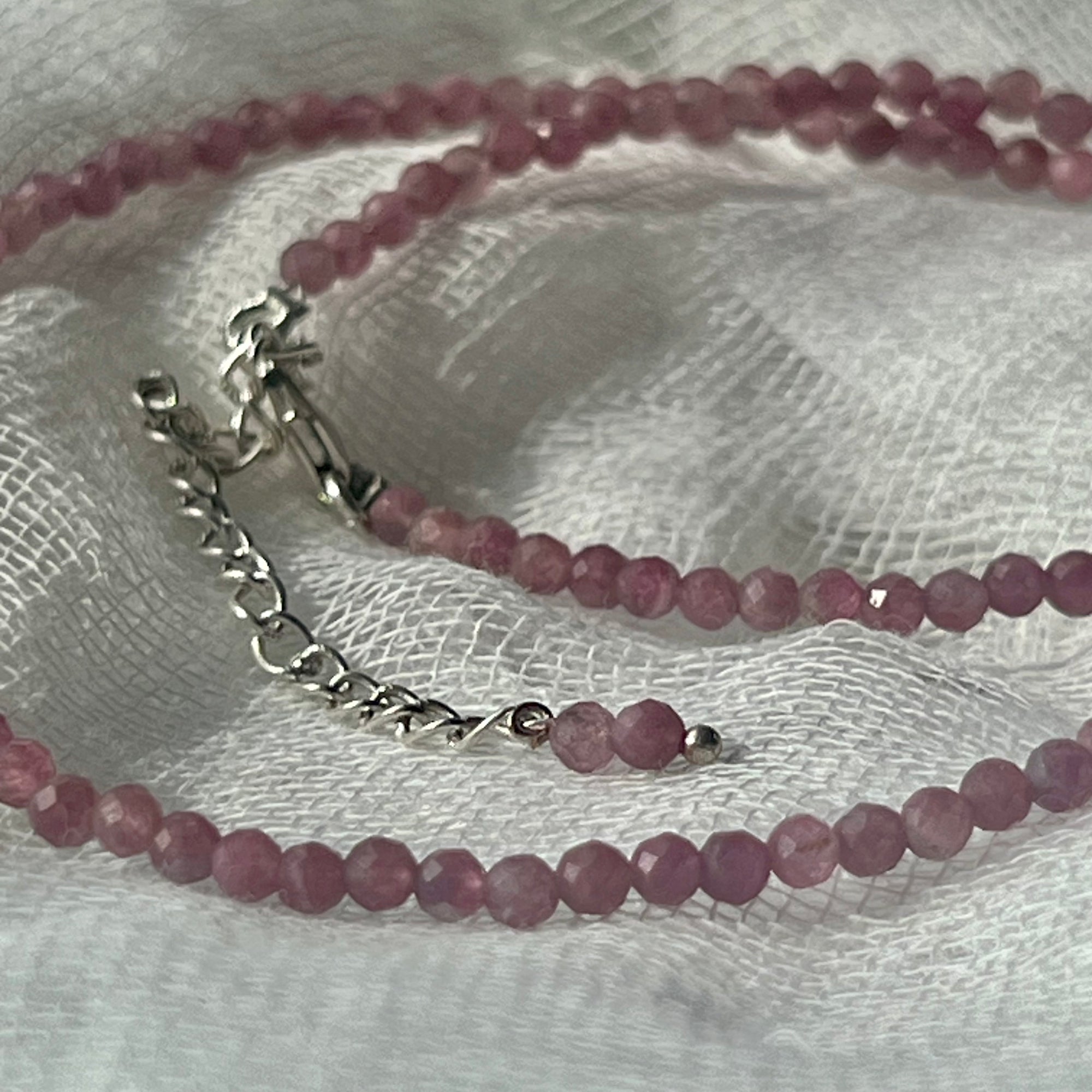 Pink Tourmaline beaded Necklace