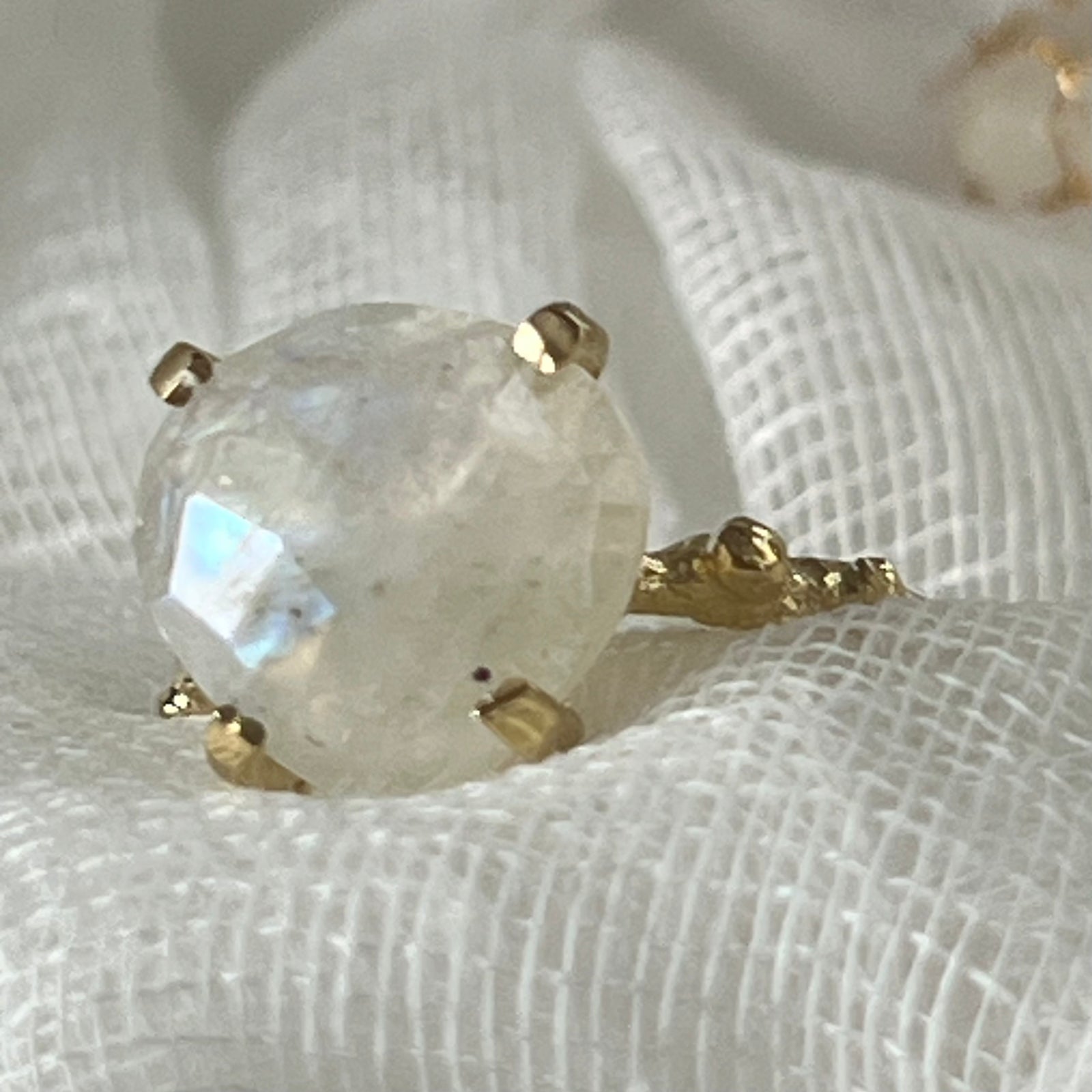 Gemstone Claw Ring - Amazonite or Moonstone - Silver Or Gold