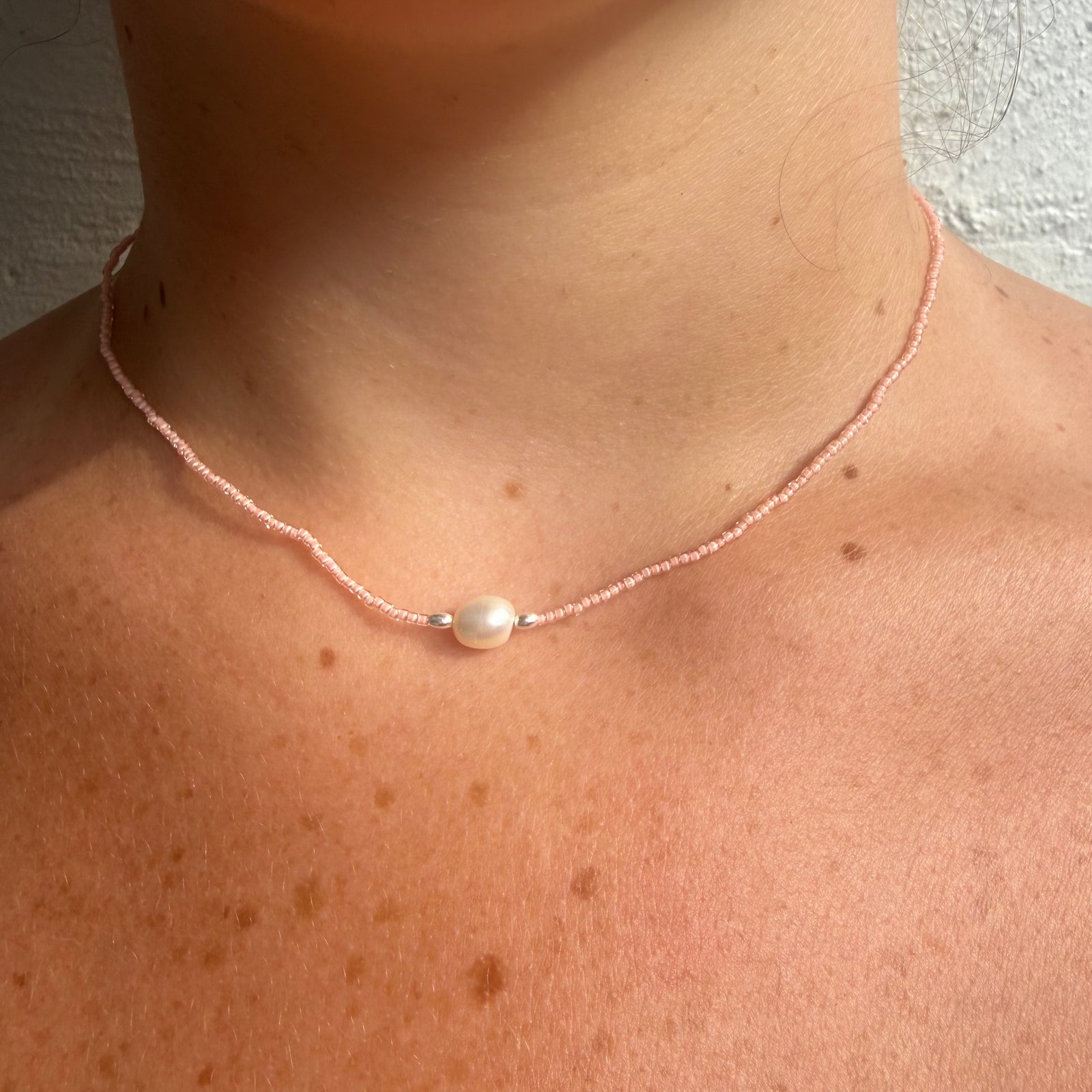 Pearl and Pearl Flower Necklace
