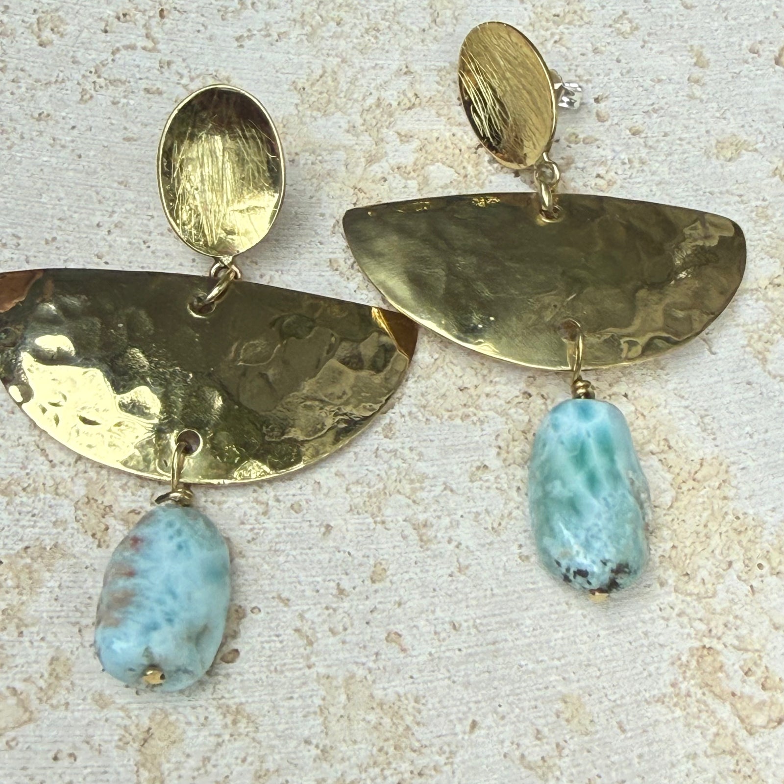 Half Moon Stone Drop Earrings