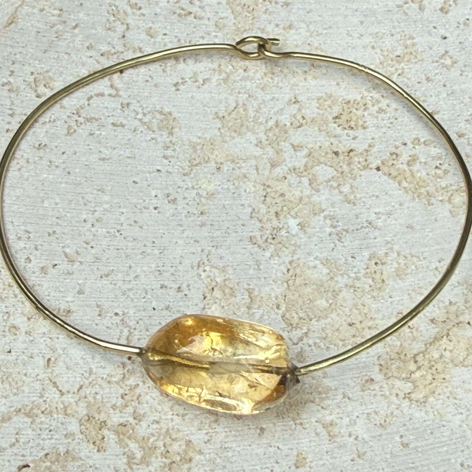 Gold Brass & Precious stone bangle