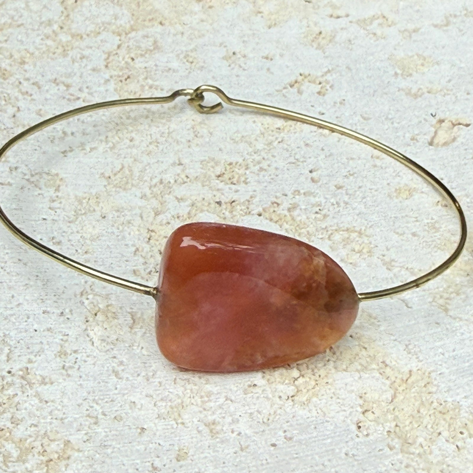 Gold Brass & Precious stone bangle