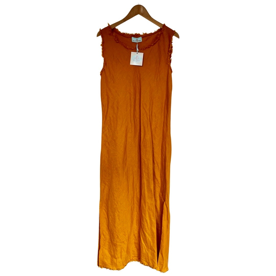 Sleeveless Raw Edged Linen Dress