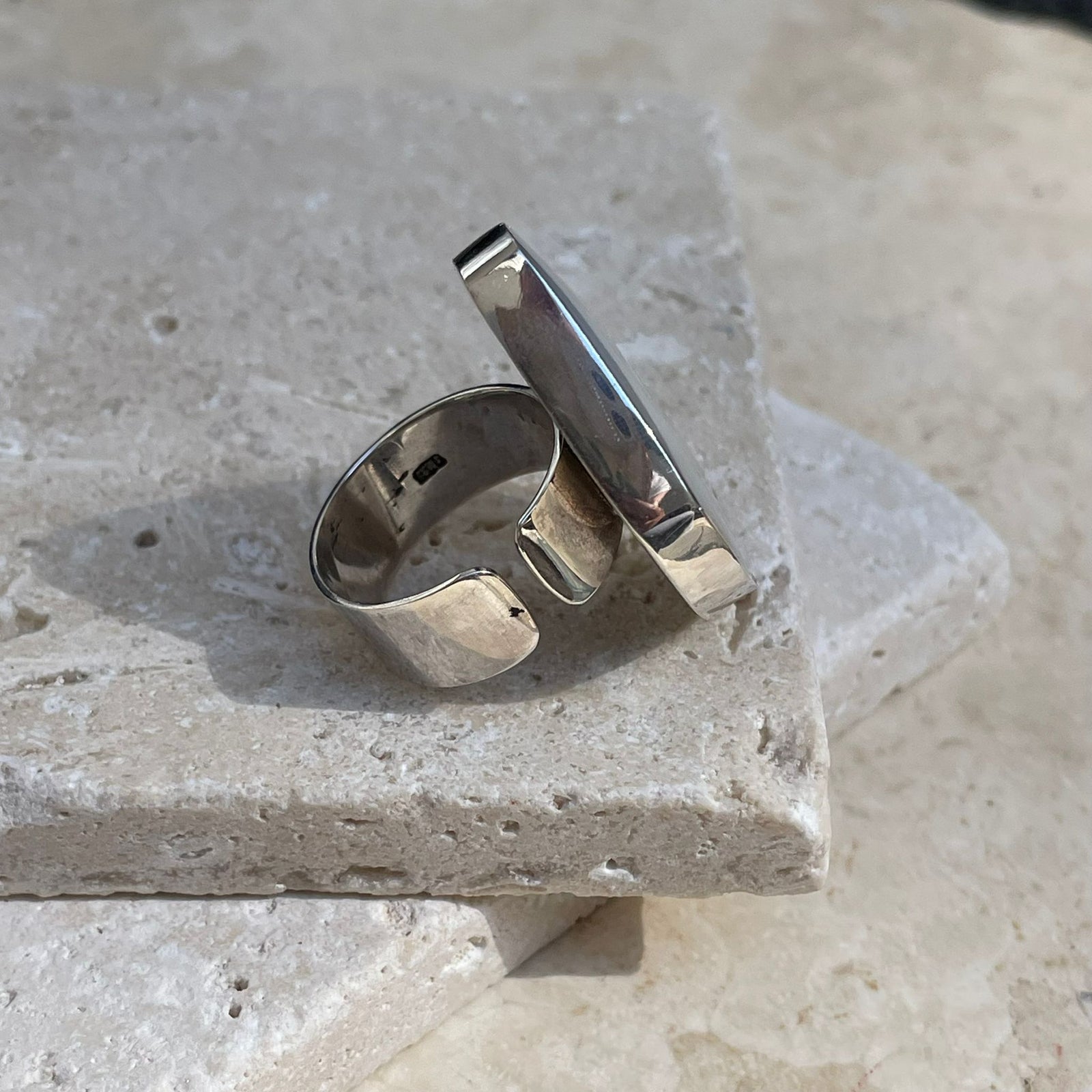 Mother of Pearl adjustable statement ring