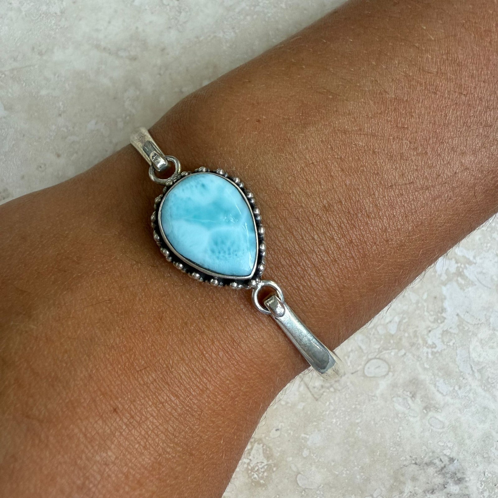 Larimar Silver Bangles