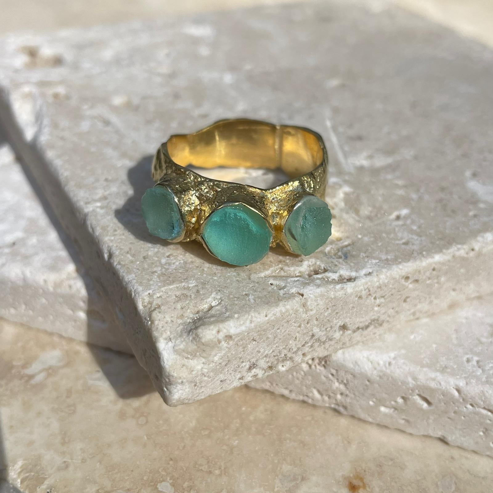 Corsica - Seaglass Ring - Single and triple