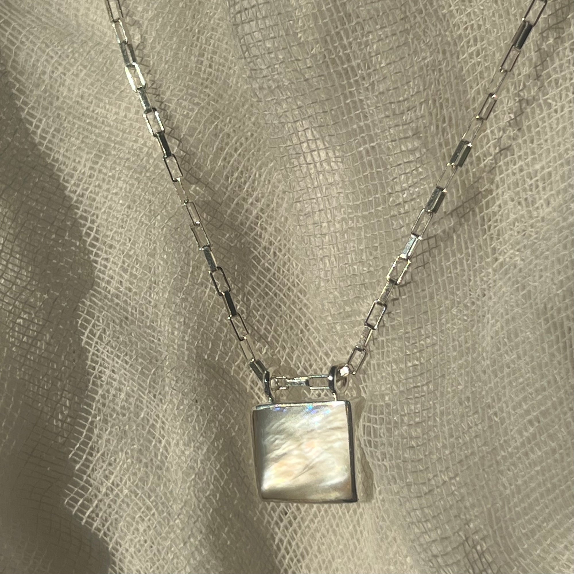 Mother of Pearl small square Necklace