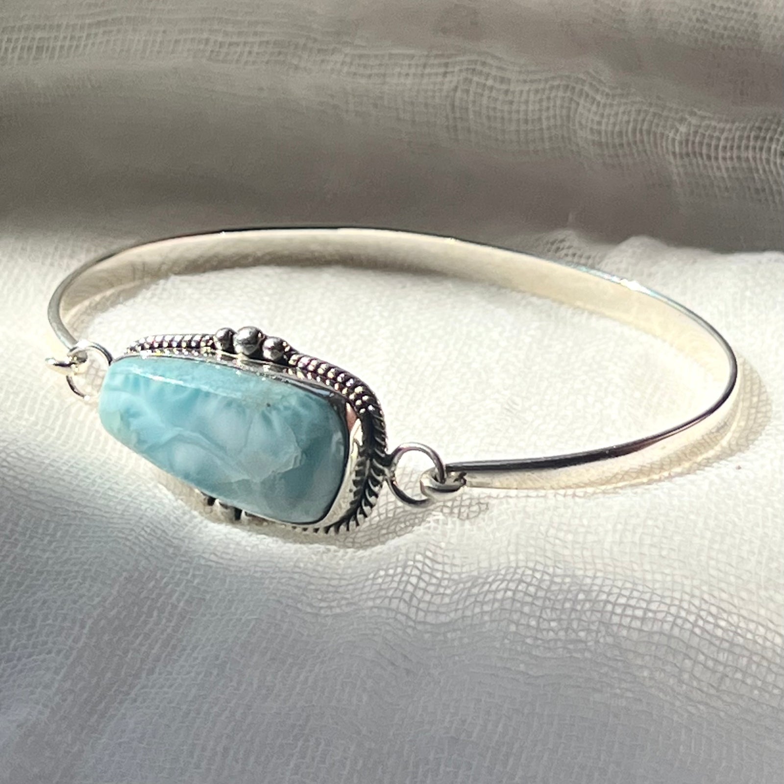 Larimar Silver Bangles