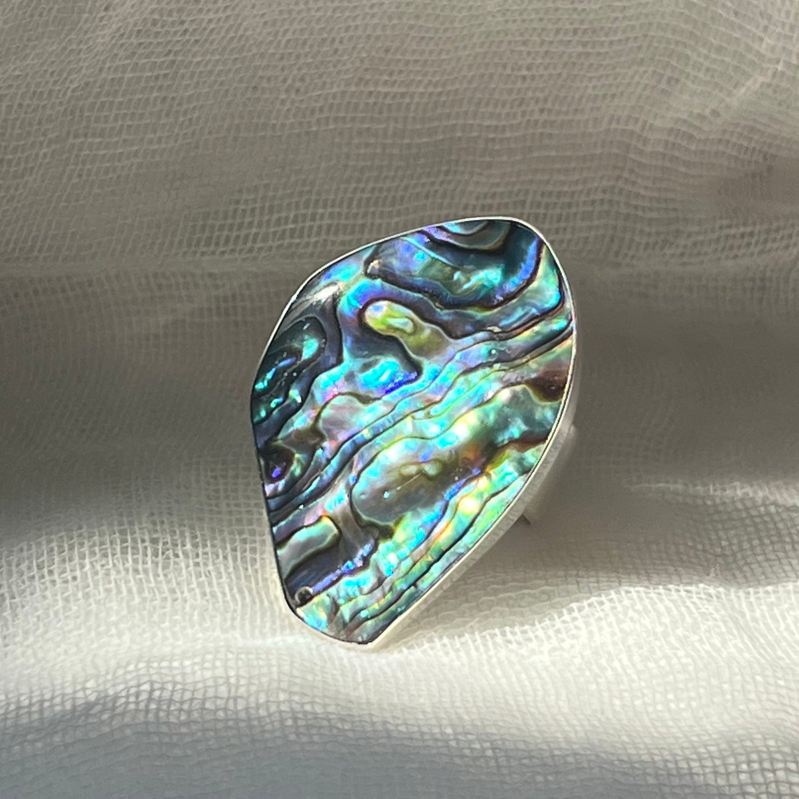 Mother of Pearl adjustable statement ring