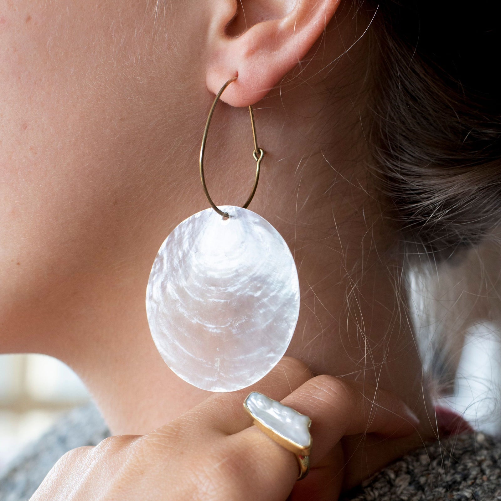 Full Moon Hoops Silver and Gold