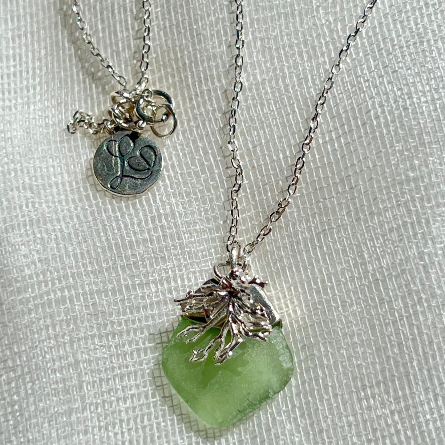 Seaglass and Tree Coral necklace