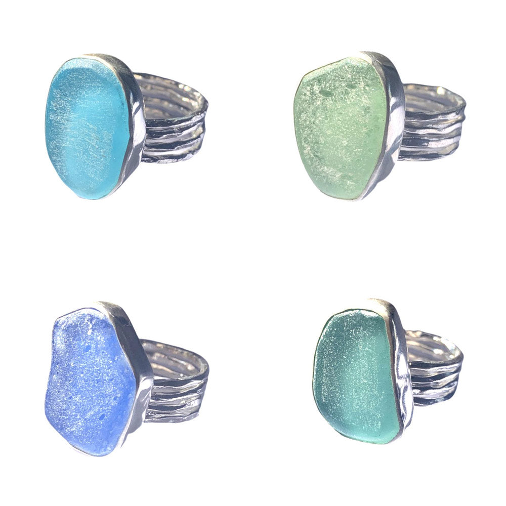 Mykonos Silver Seaglass Ring