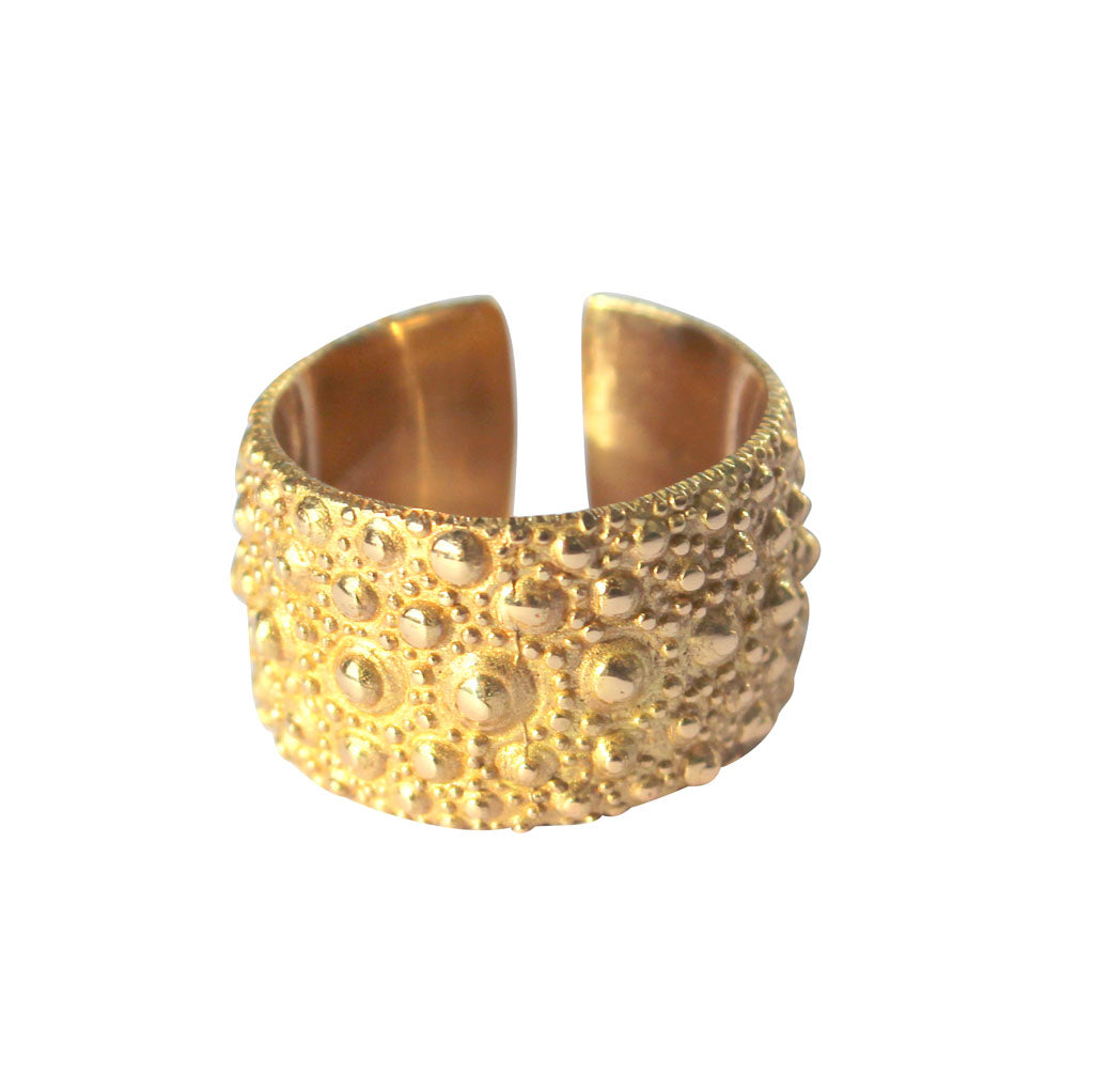 Sea Urchin Wide Band Ring in Silver or gold