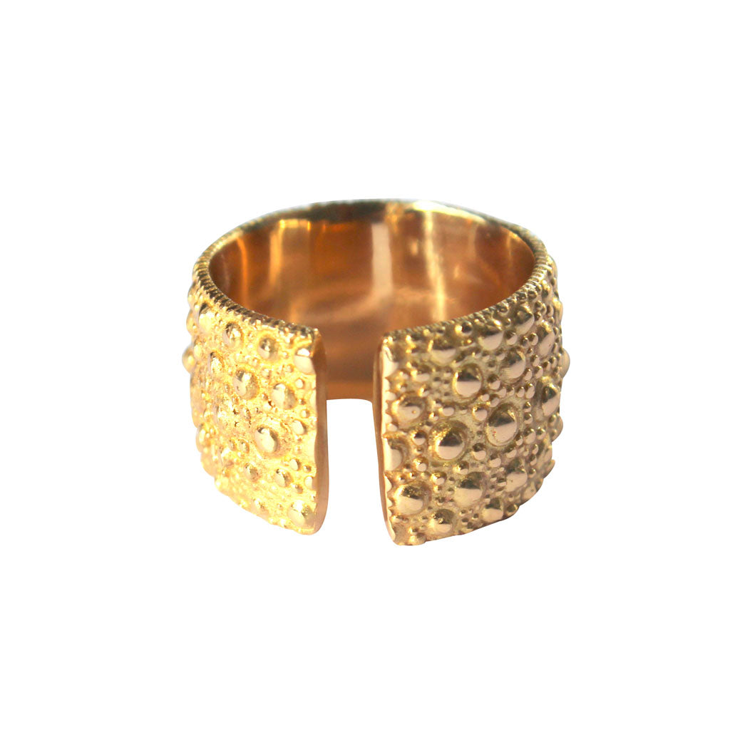 Sea Urchin Wide Band Ring in Silver or gold