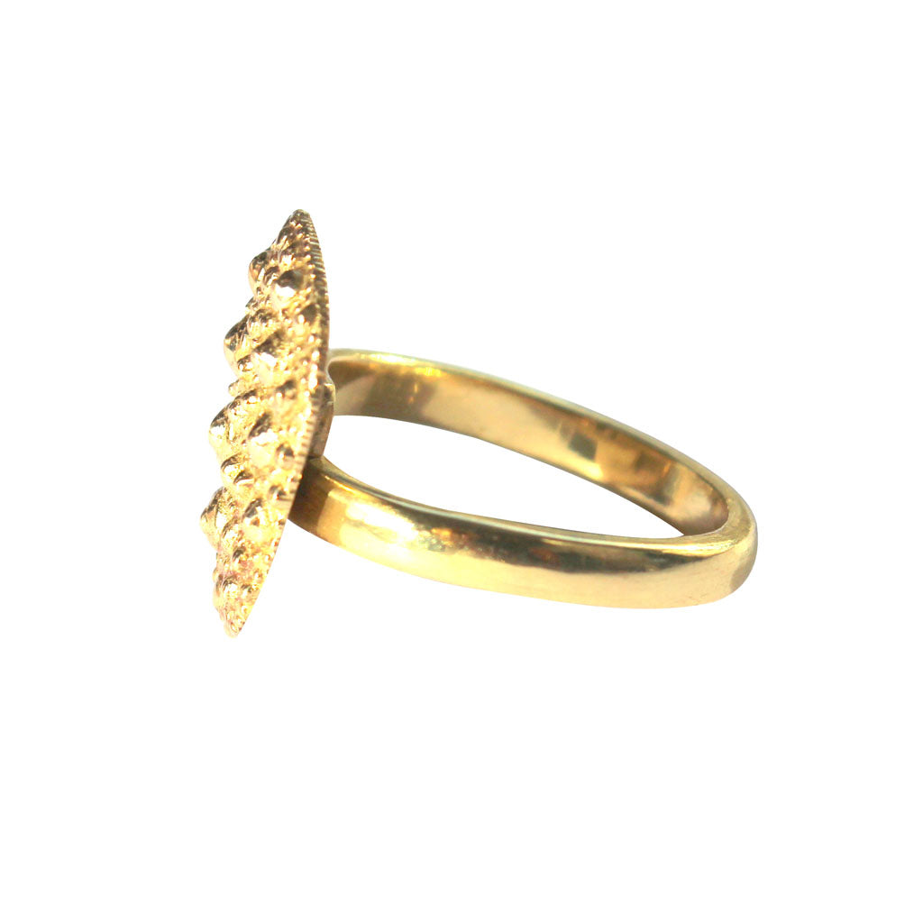 Sea Urchin Adjustable Ring in Silver and Gold