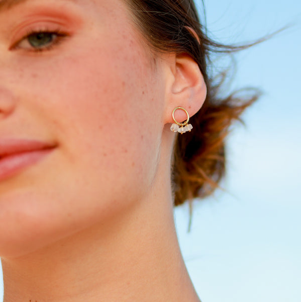 Gemstone Earrings - Silver and Gold