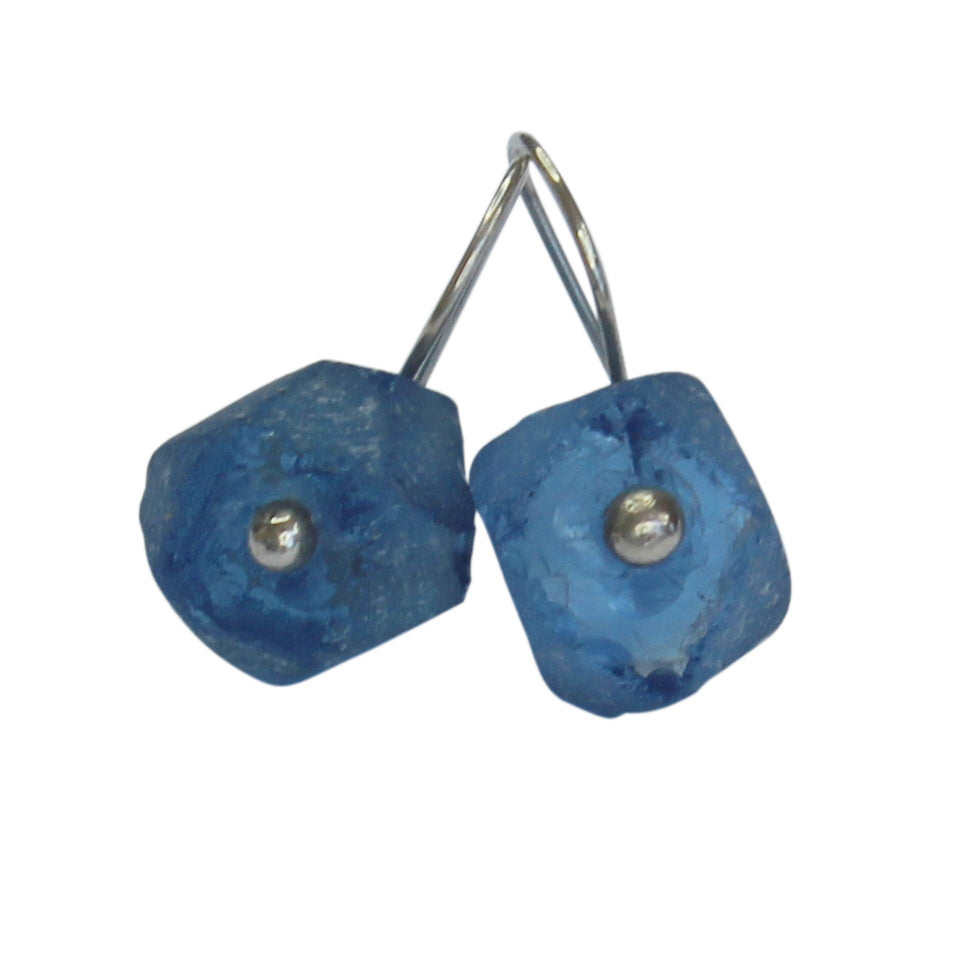 Silver Recycled Seaglass Earrings