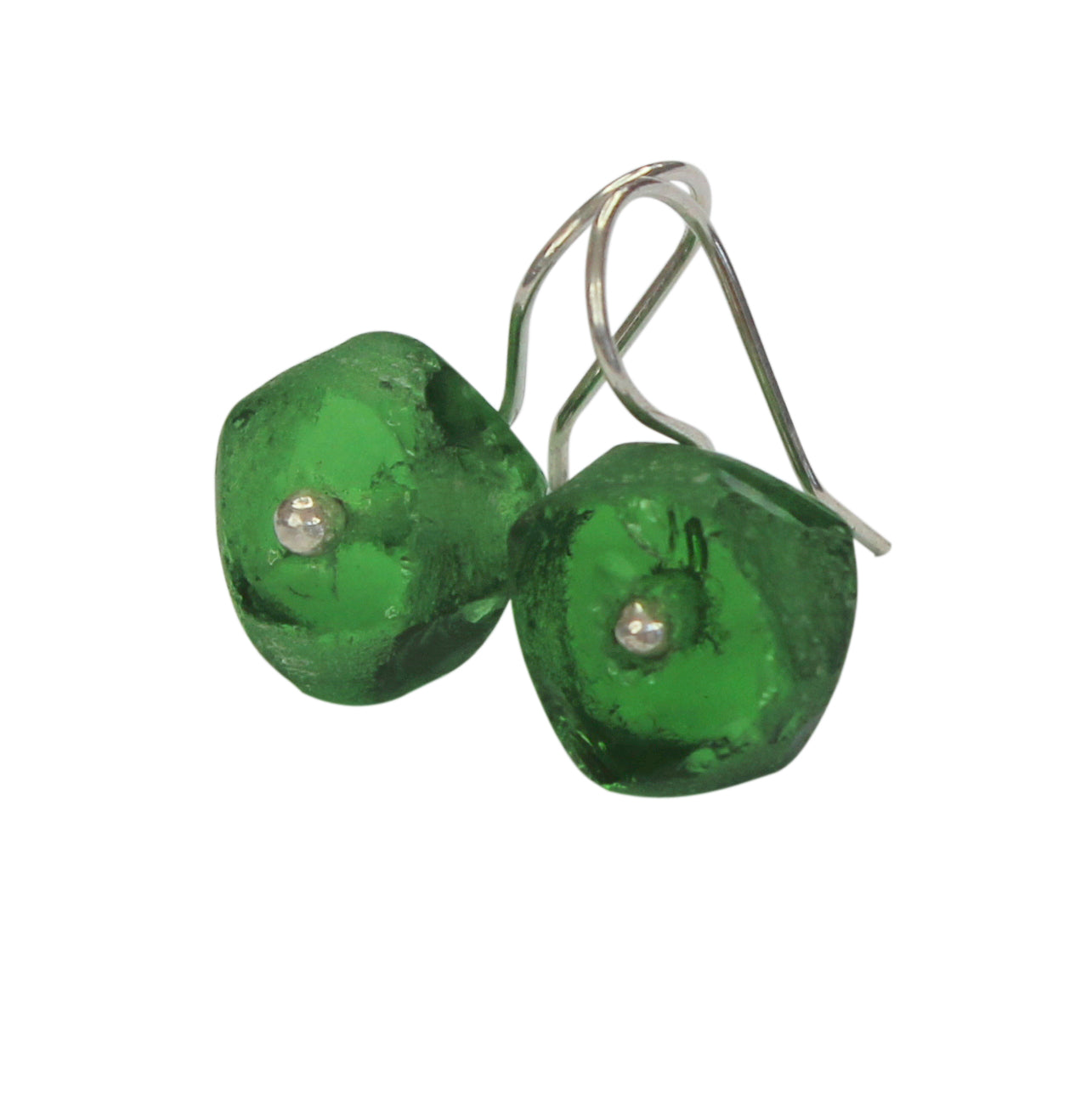 Silver Recycled Seaglass Earrings