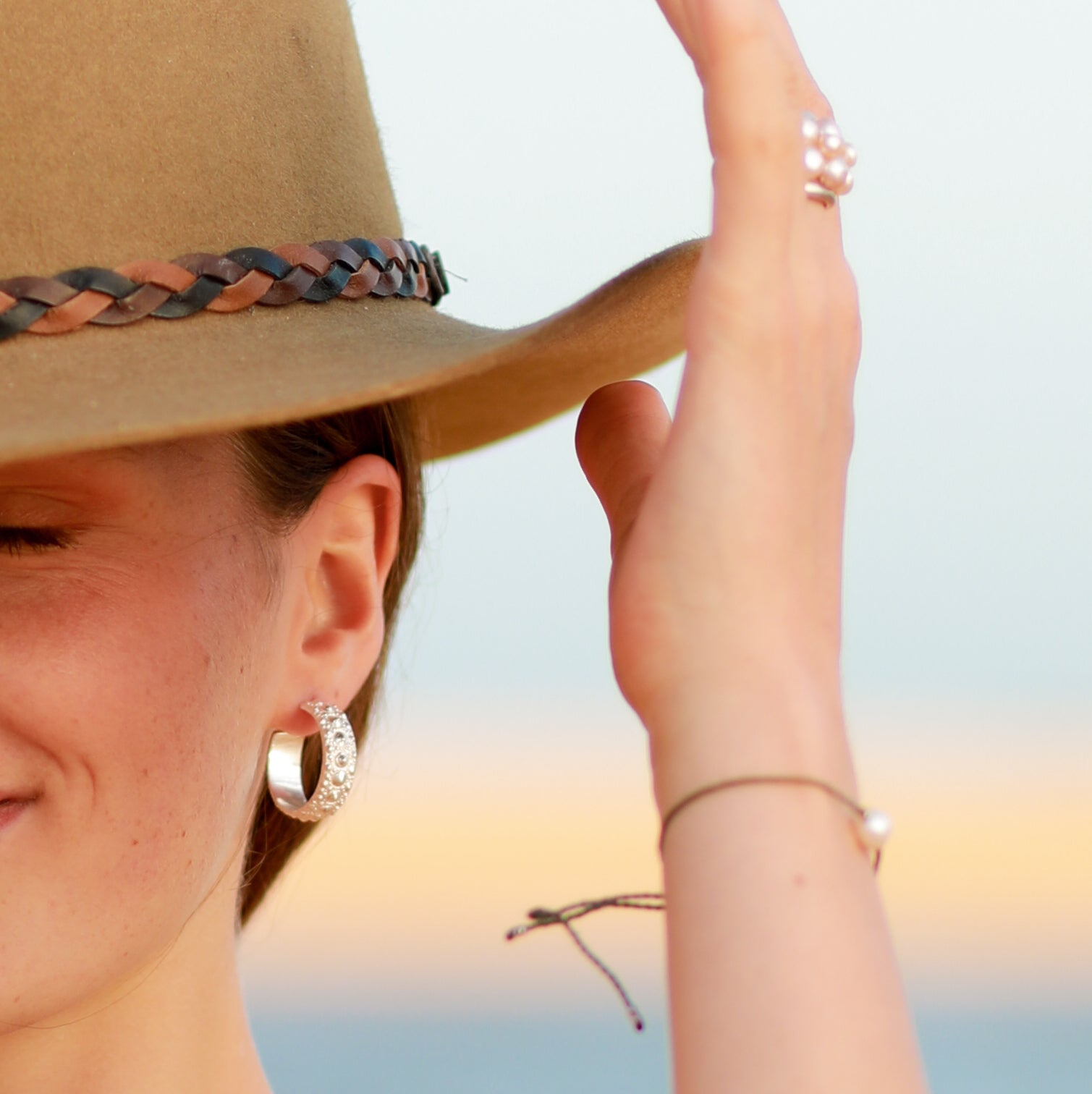 Sea Urchin Hoop Earrings in Silver or Gold