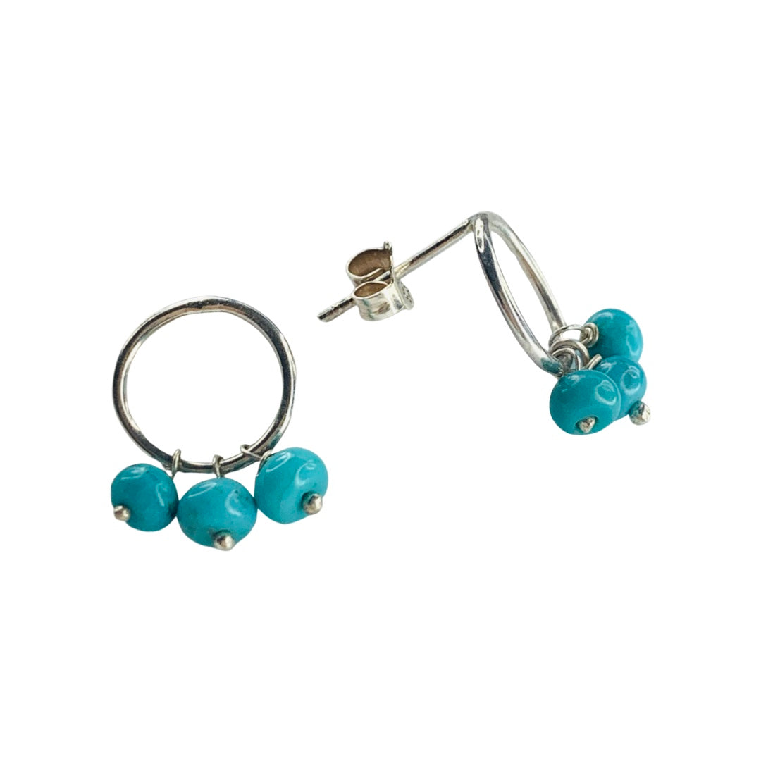 Gemstone Earrings - Silver and Gold