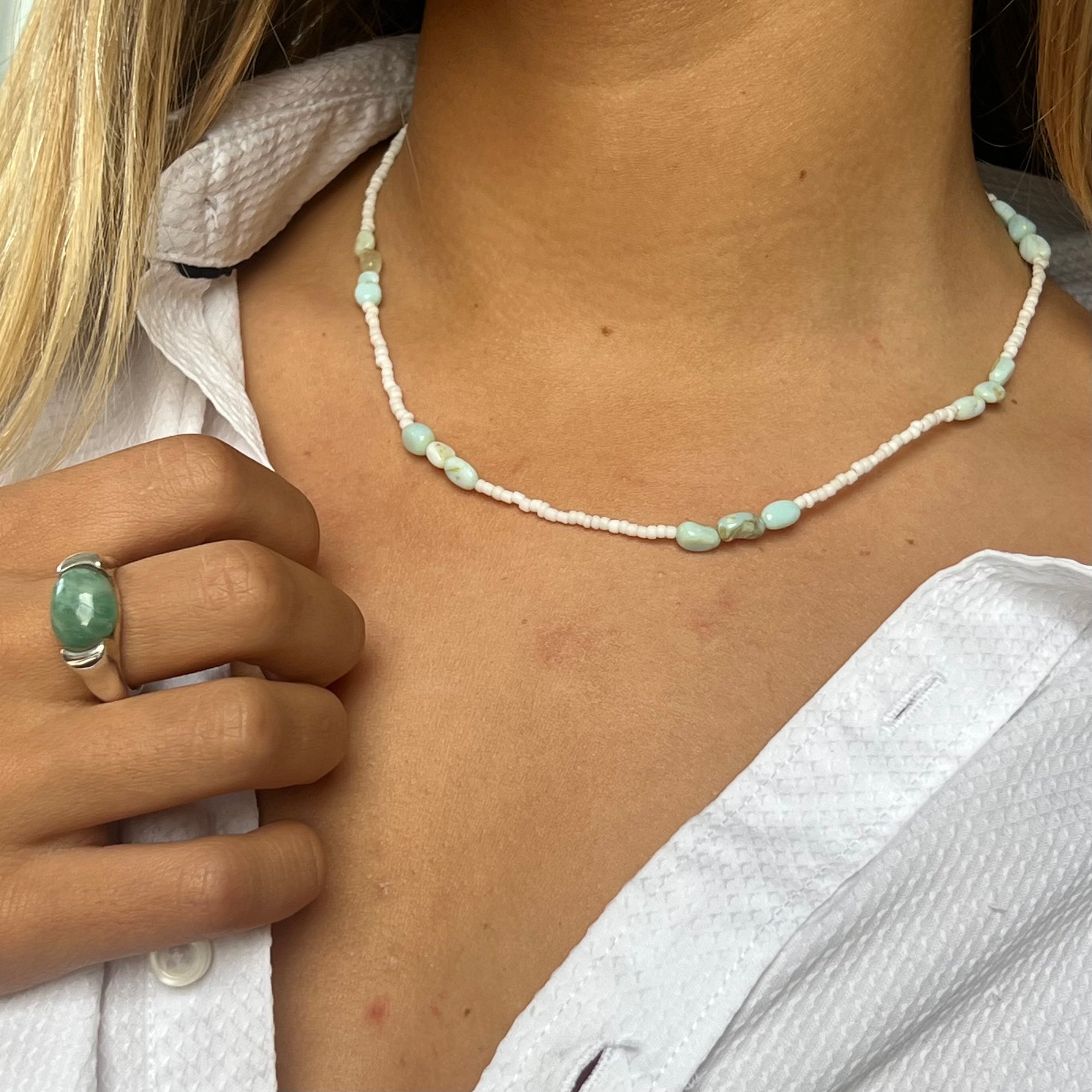 Peruvian Opal bead Necklace