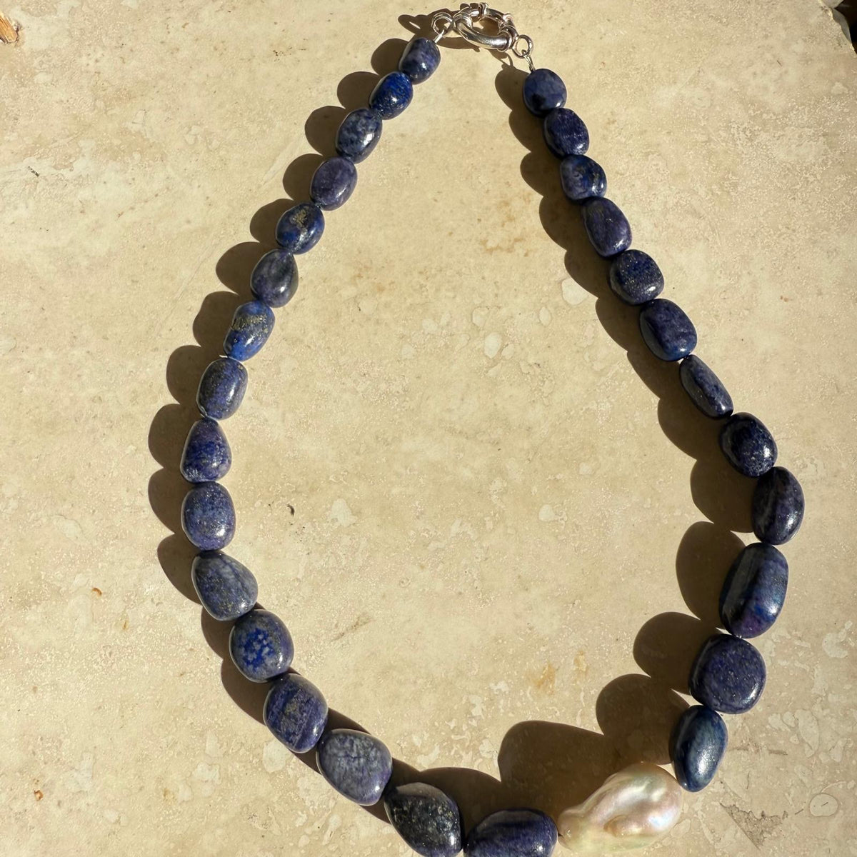 Baroque Pearl and stone - One of a kind necklaces