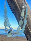 Prehnite, quartz and Baroque Pearl Necklace