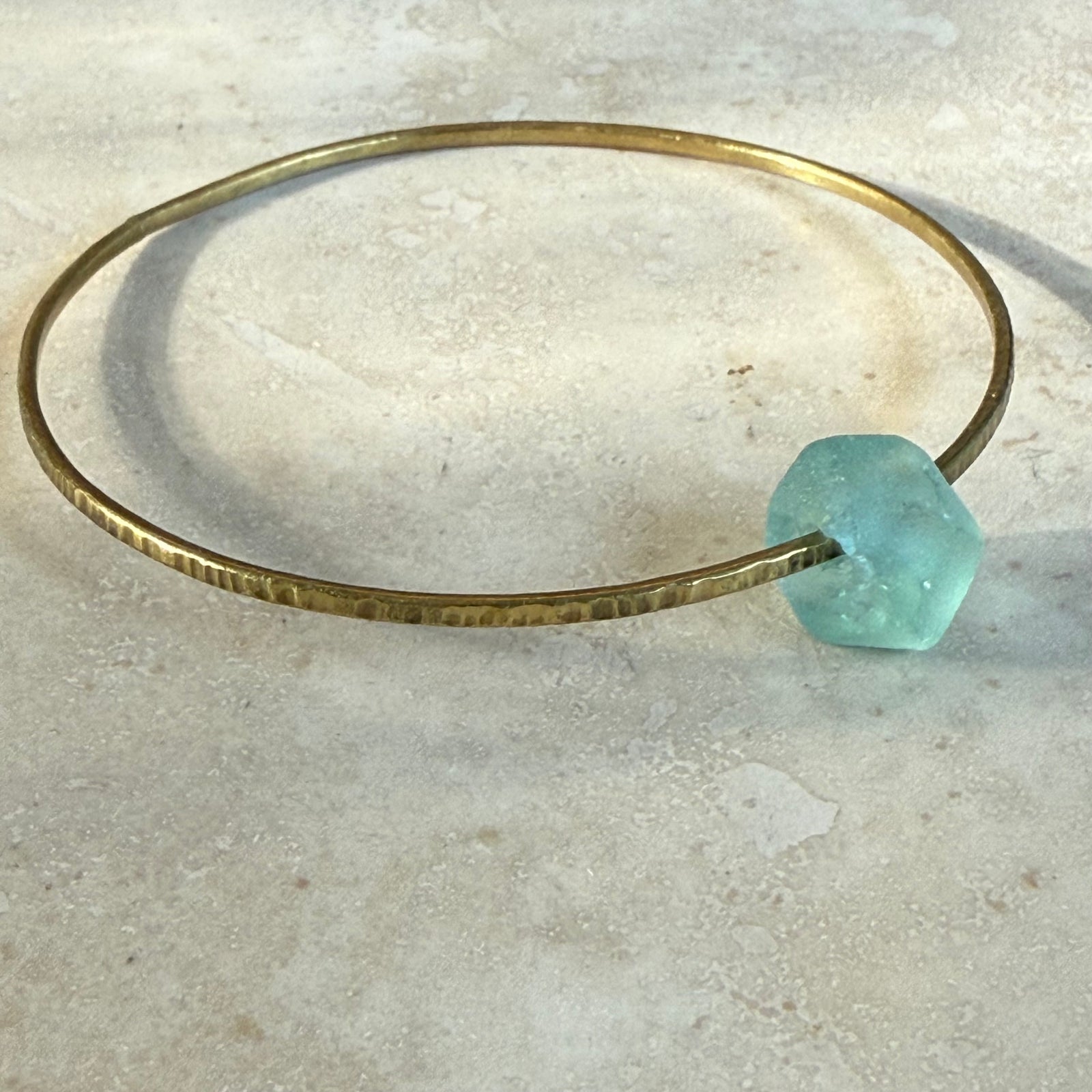 Aqua dream bangle - recycled glass