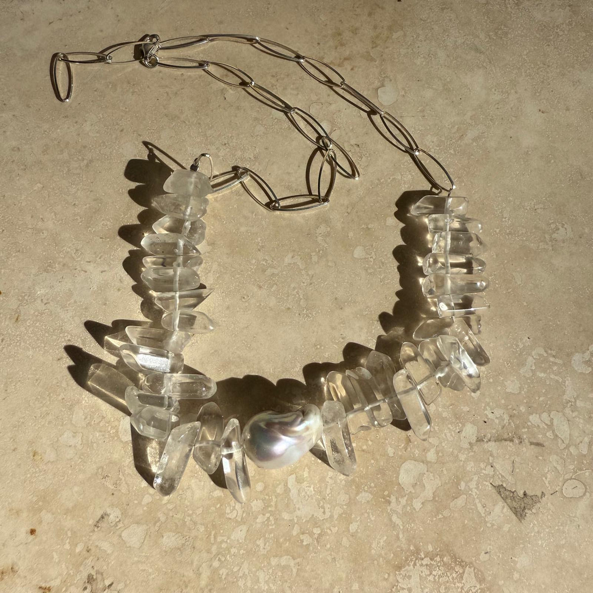 Baroque Pearl and stone - One of a kind necklaces
