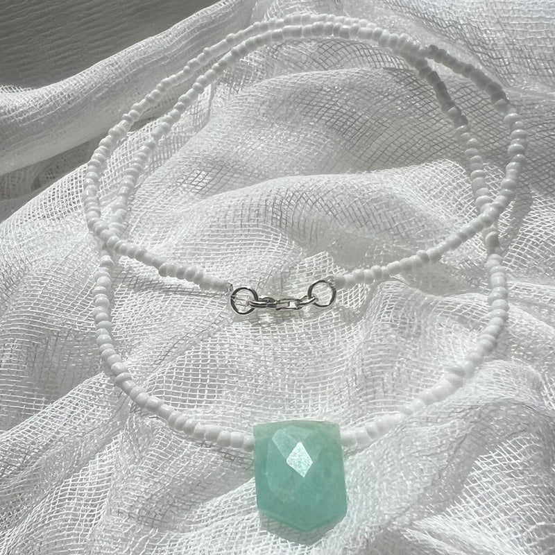 Amazonite Necklace on Silk Cord or Beads