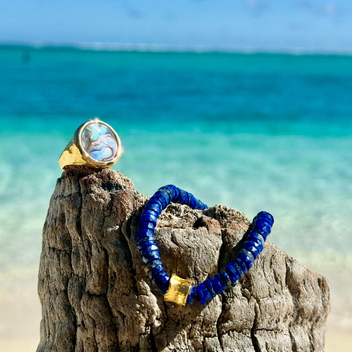 Lapis Lazuli fishbone bracelet