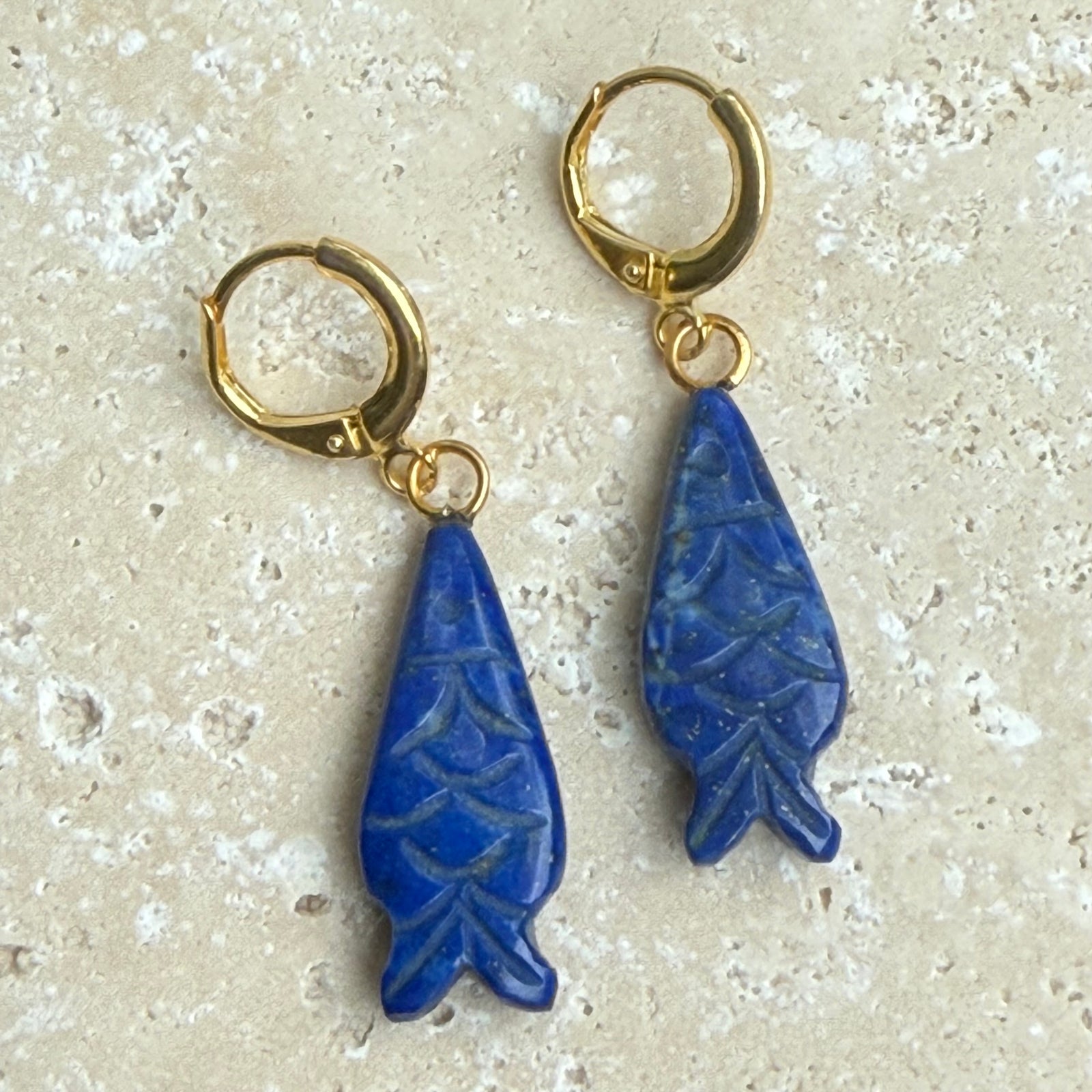 Chagall Fish Lapis Lazuli earrings