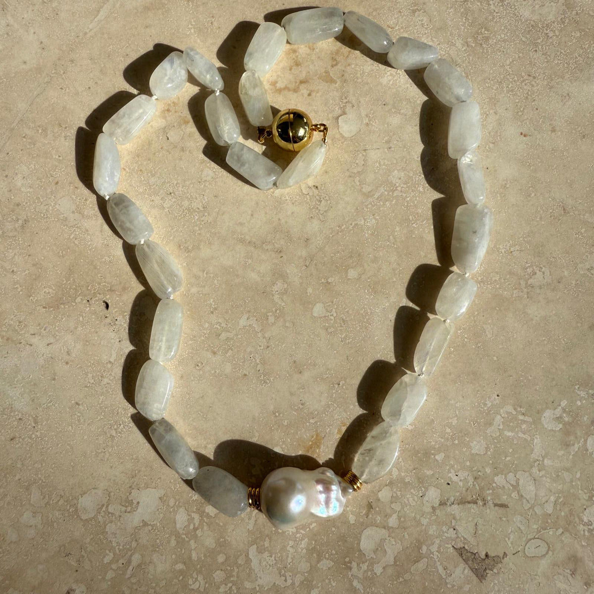 Baroque Pearl and stone - One of a kind necklaces