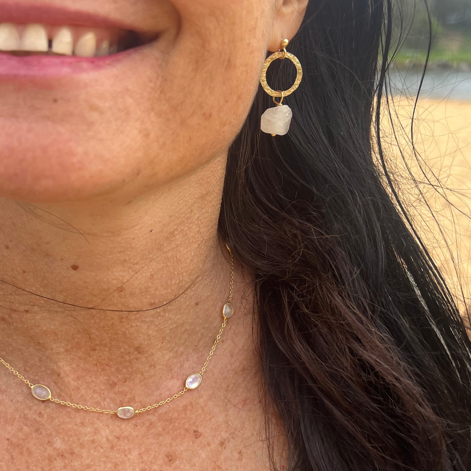 Moonstone outlet earrings gold