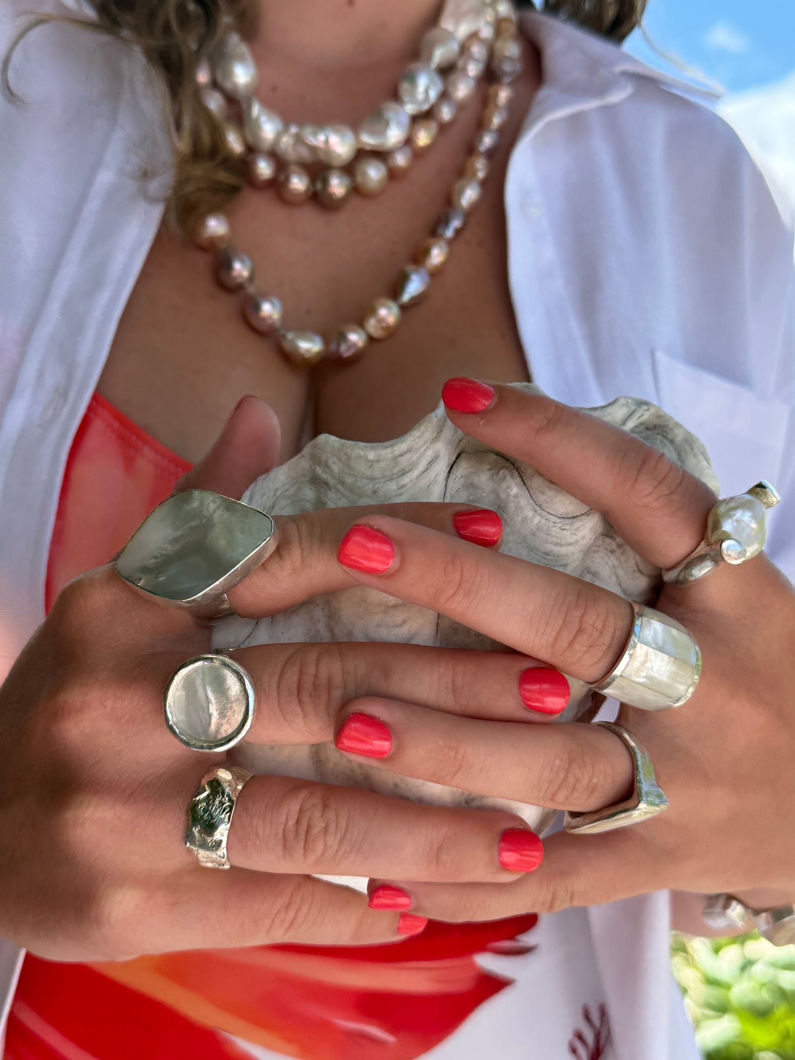 Vanuatu Ring - Paua or Mother of Pearl