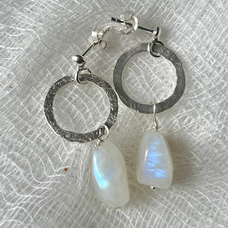 Moonstone Earrings in silver or gold