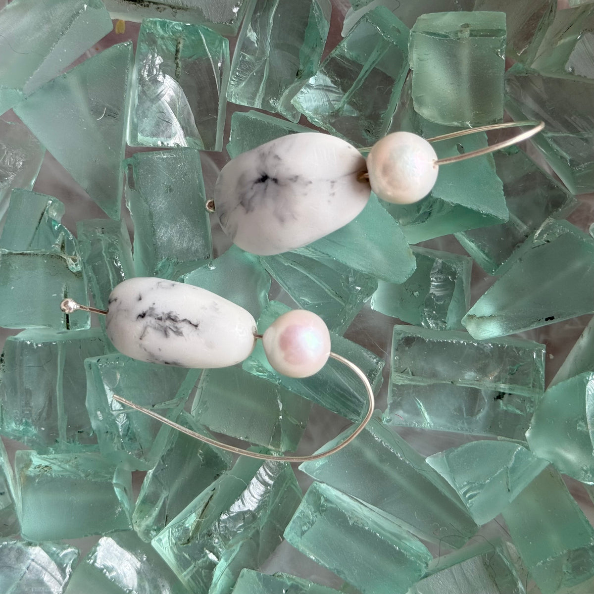 Pebble and Pearl Earrings