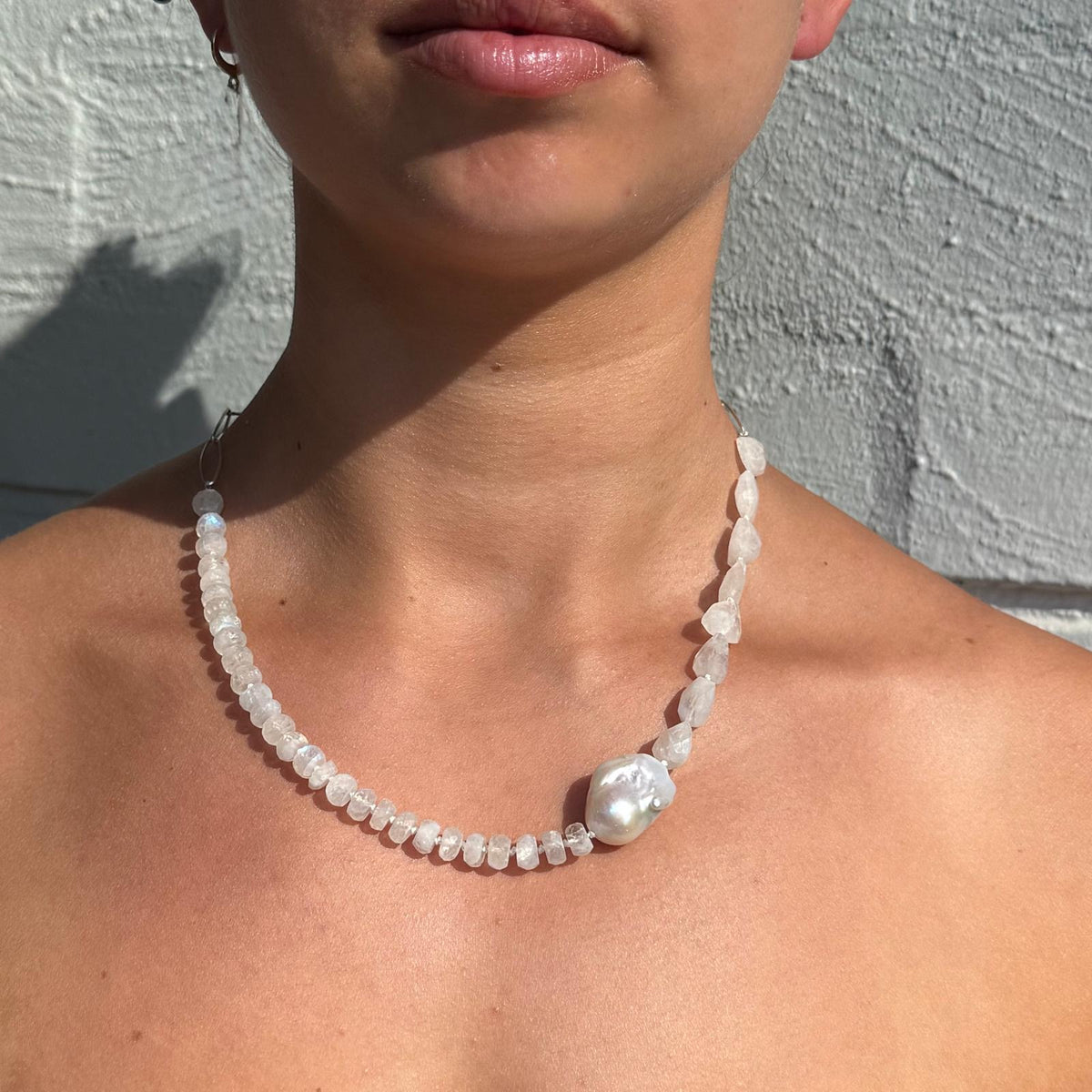 Baroque Pearl and stone - One of a kind necklaces