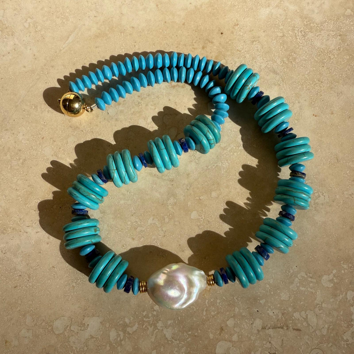 Baroque Pearl and stone - One of a kind necklaces