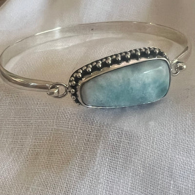 Larimar Silver Bangle