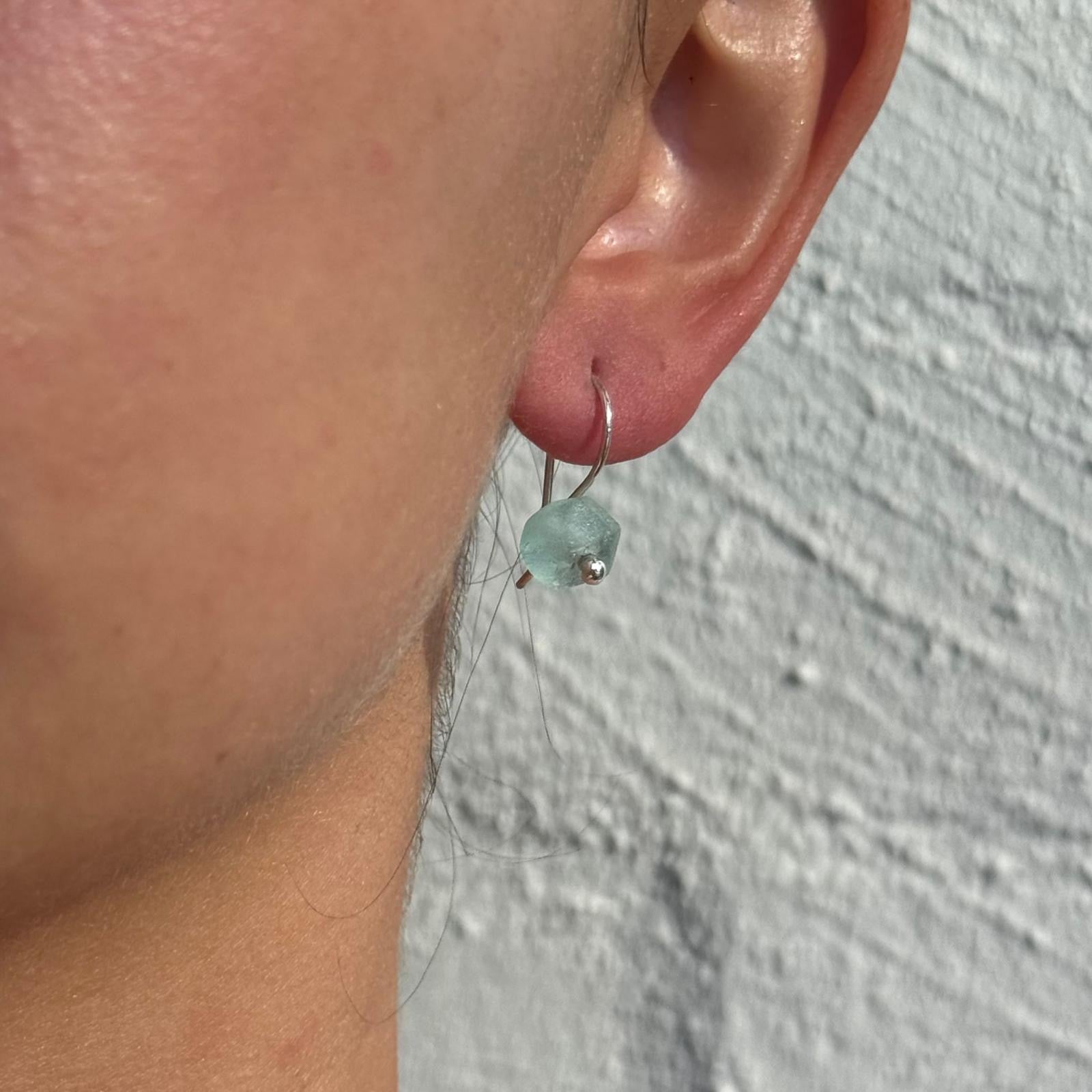 Silver Recycled Seaglass Earrings