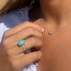 Gemstone Claw Ring - Amazonite or Moonstone - Silver Or Gold