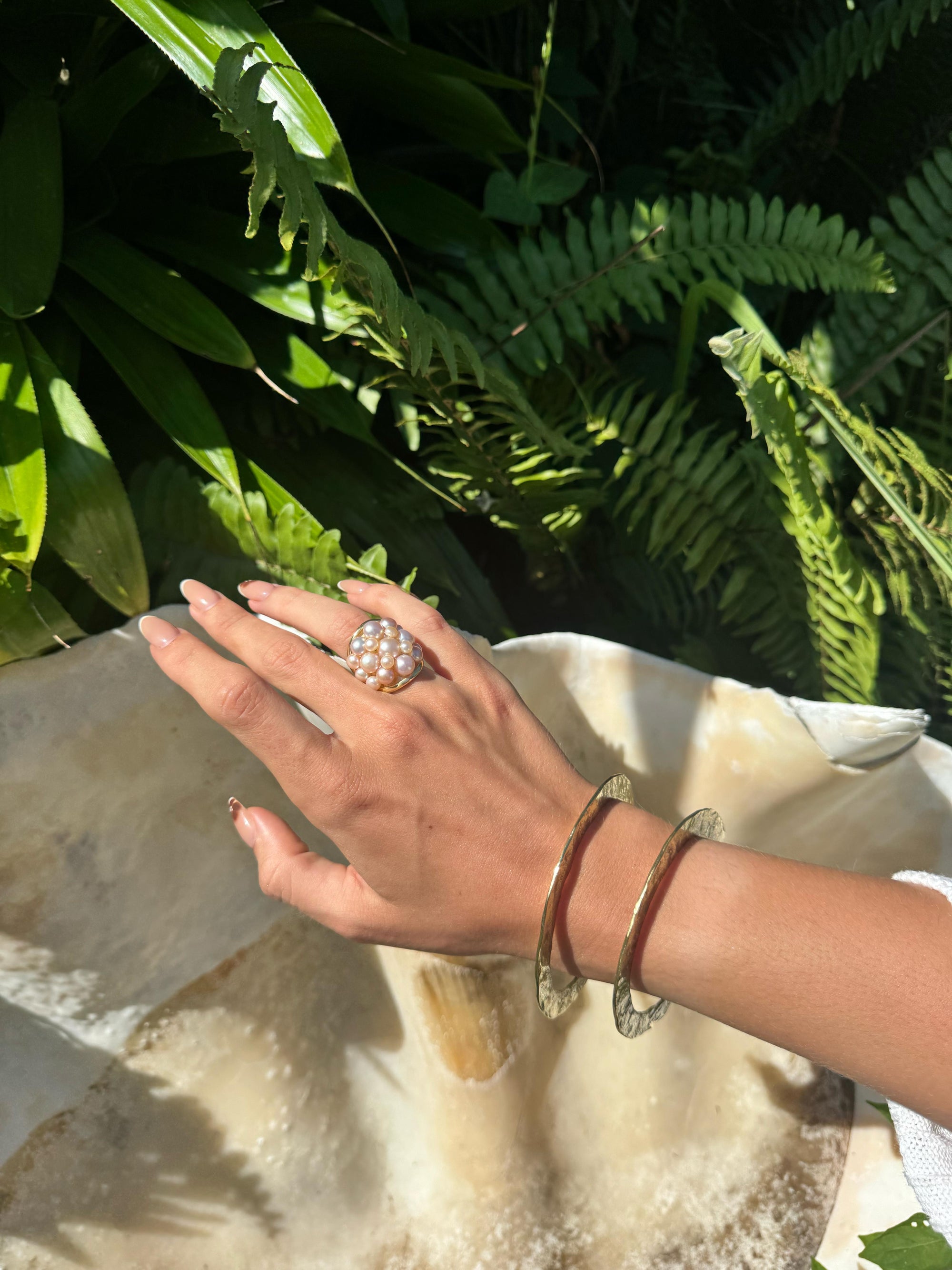 Gold Hammer Bangle