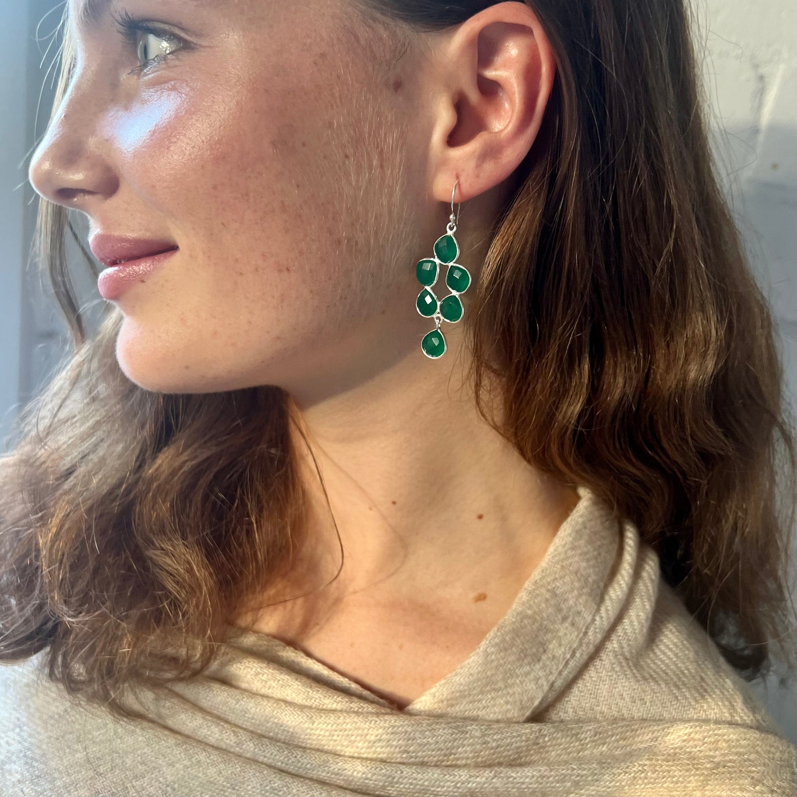 Green Agate Earrings